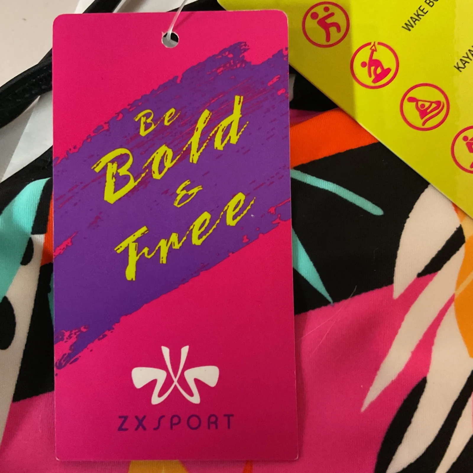 ZX Sport Colorful Tropical Printed Crisscross V Neck One - Image 12