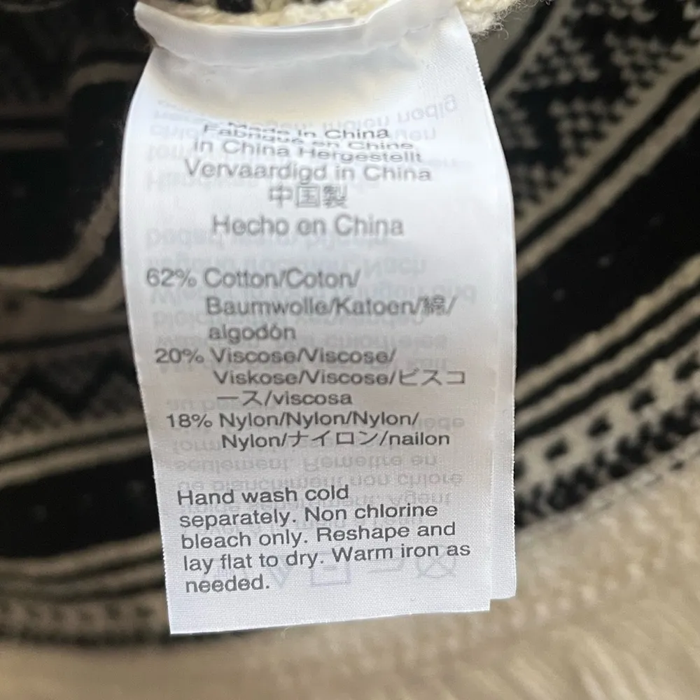 Madewell Villagrove Sweater Tank in Bright Ivory Large Aztec boho fringe - Image 9