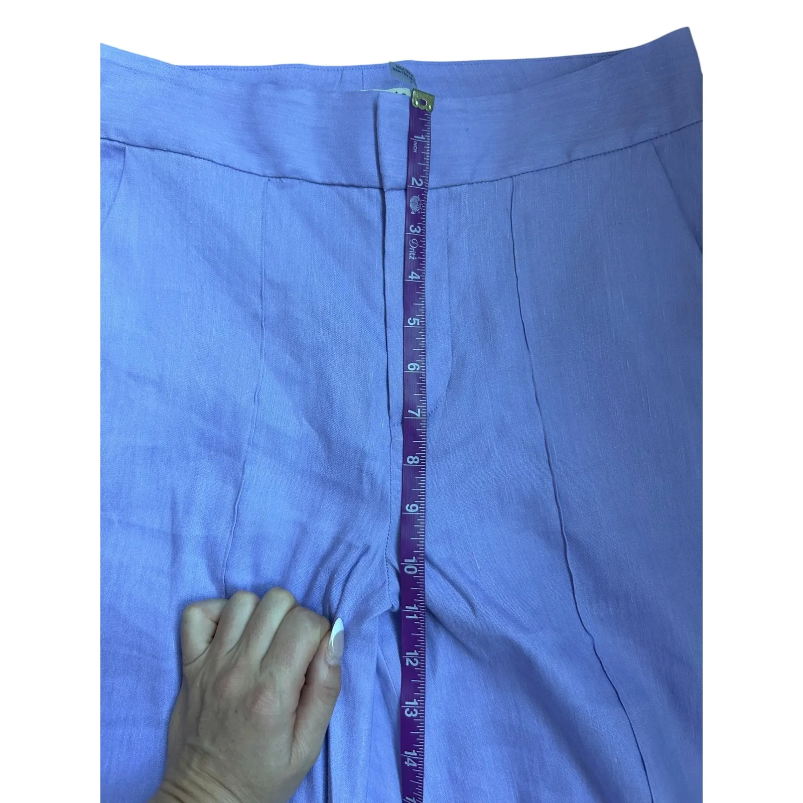 Alice + Olivia Dylan Lavender Purple High Waisted Linen Wide Leg Pants size 4 - Image 6