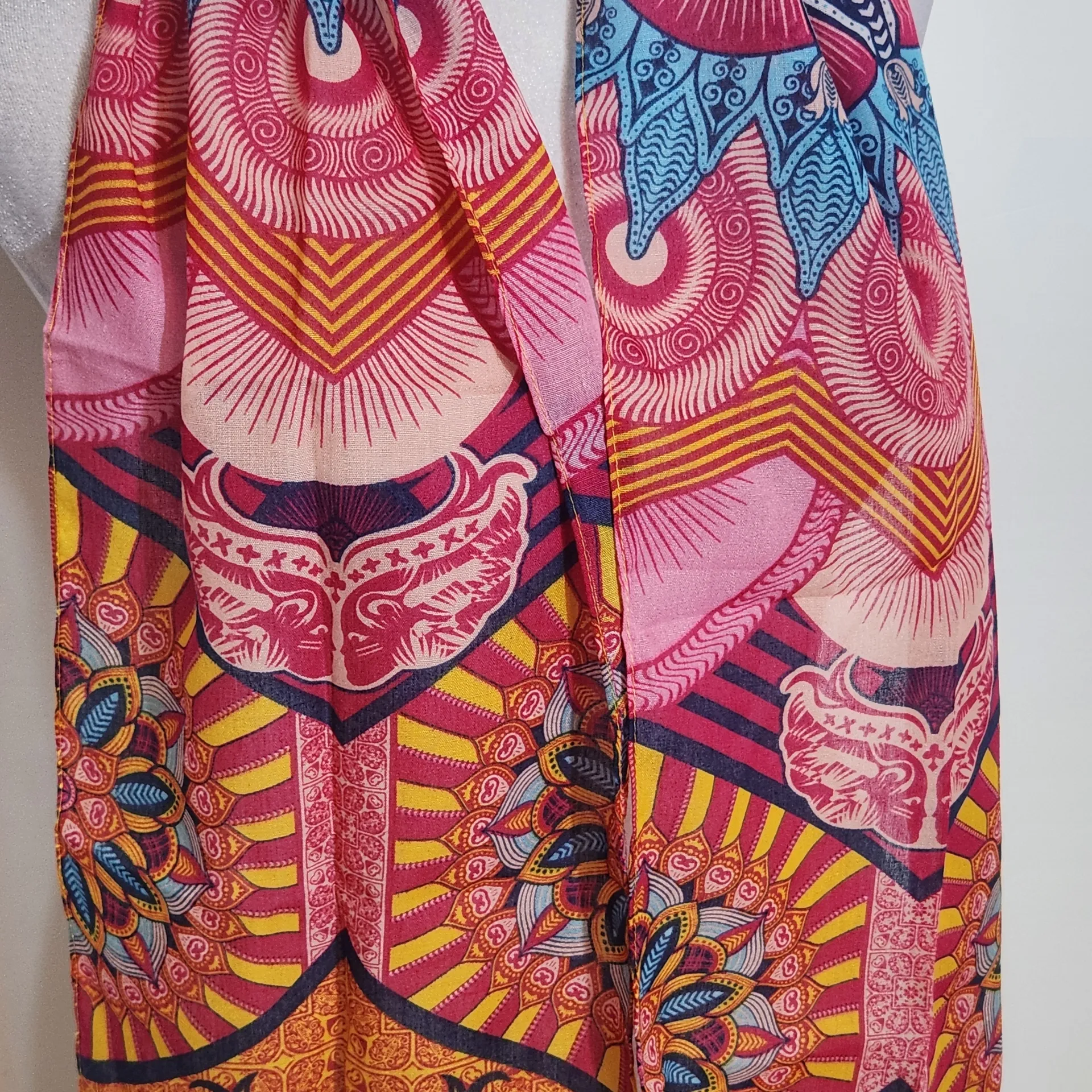 Warriors in Pink Breast Cancer Colorful Print Scarf - Image 3