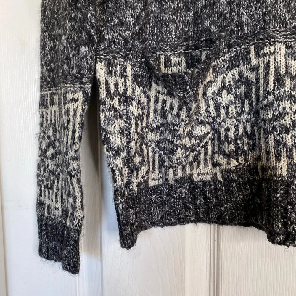 URBAN OUTFITTERS Ecote Knit Sweater Gray White Winter Comfy Size Large - Image 4