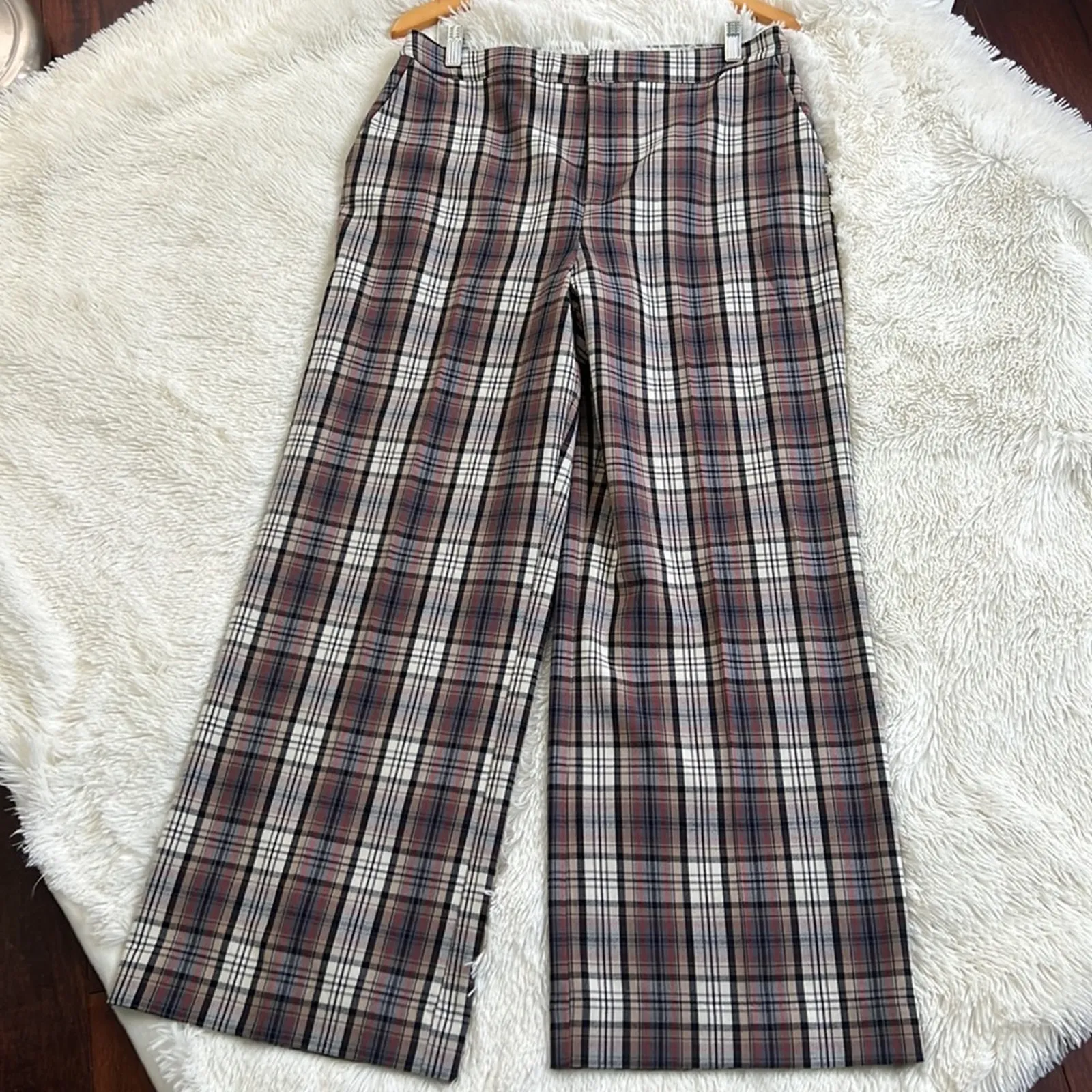 Cara Santana x Apt 9 Plaid Pant High Rise Wide Pants 14 - Image 2