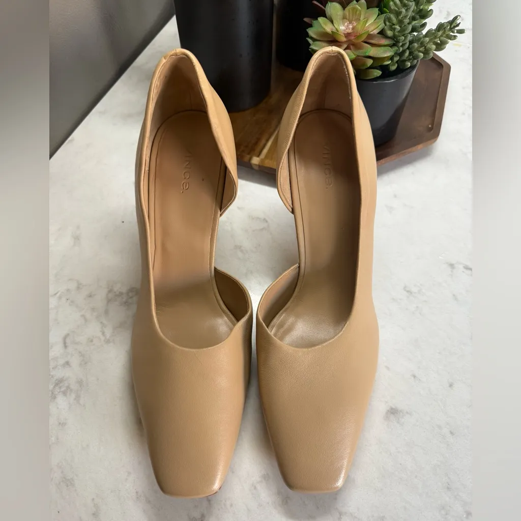 New! VINCE Tiana Point Toe Leather Pumps
Nude Cappuccino Sz 9‎ $330 - Image 5