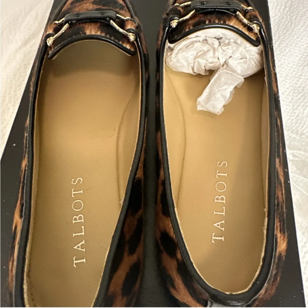 Talbots Francesca Leopard Print Driving Moccasins Slip On Loafers Womens 5.5 - Image 5