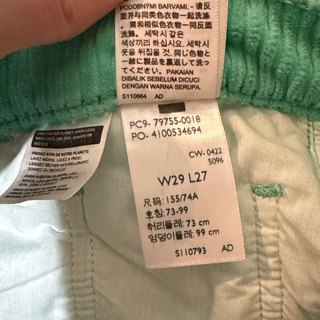 Levi's Premium Corduroy Ribcage Straight Ankle Pants Teal Green Blue Size 29 - Image 5