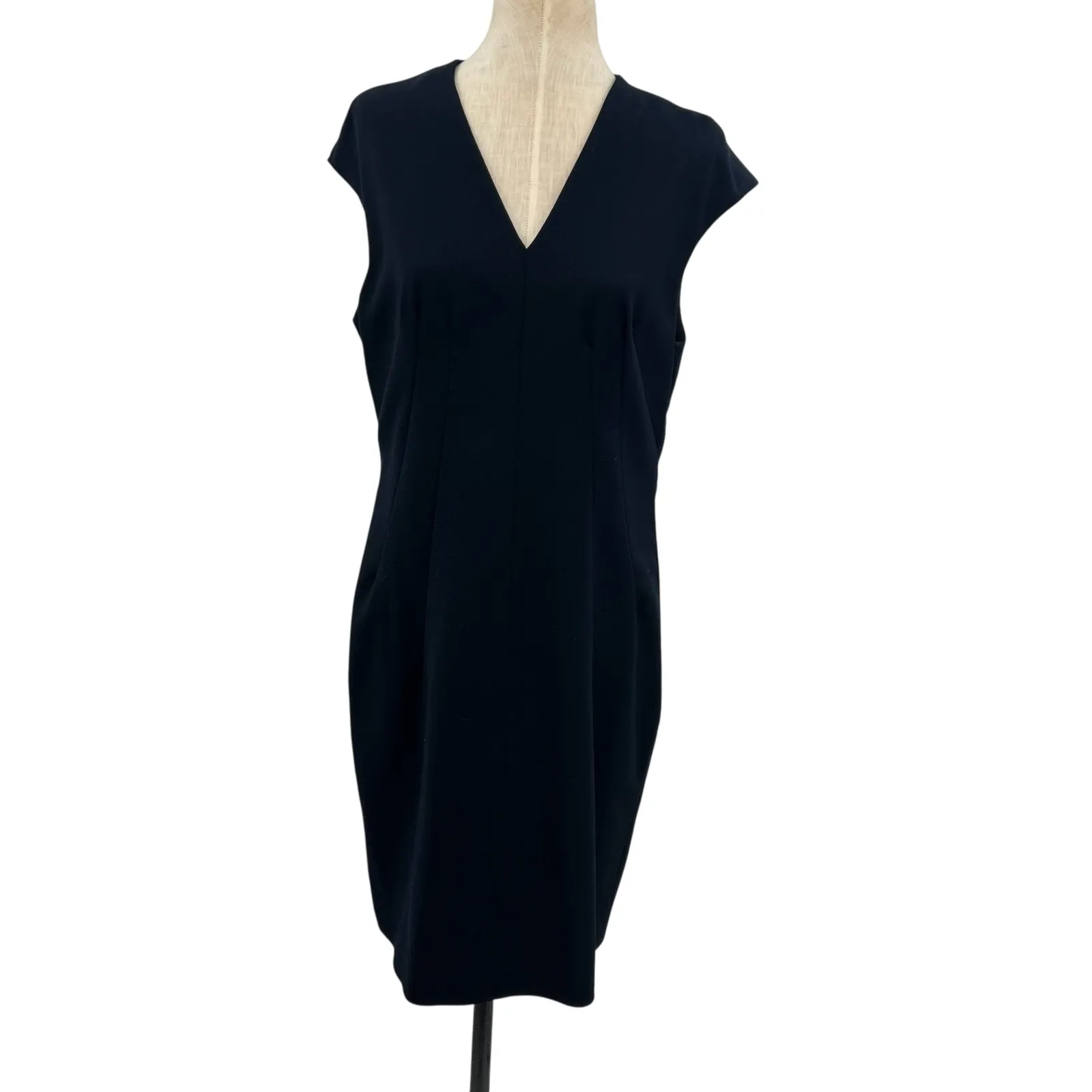 Reiss Hayes Tailored Dress Cap Sleeve Short Sleeve Navy Blue Size US 10‎ - Image 3
