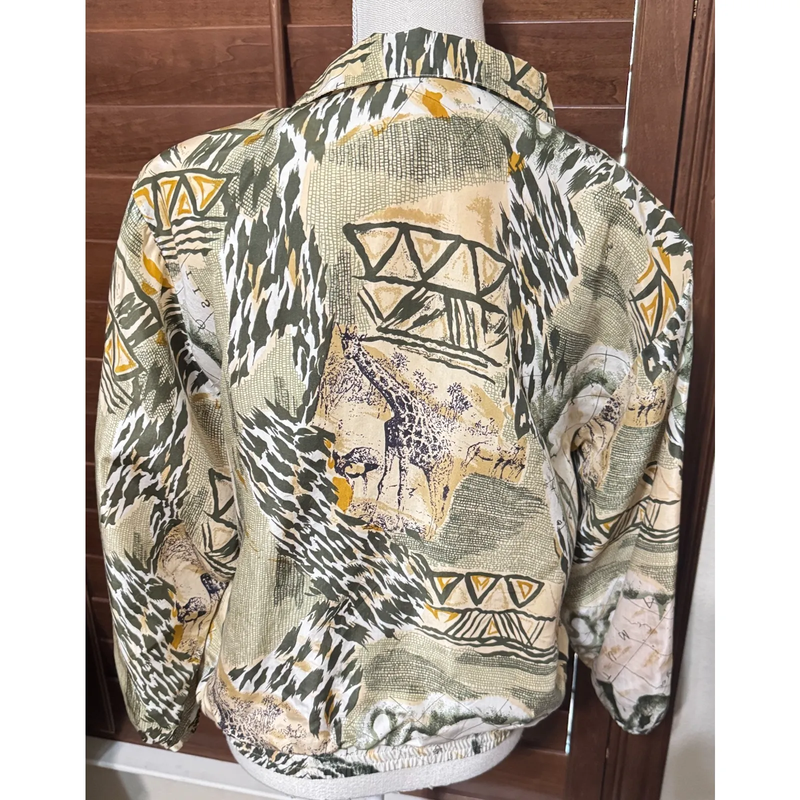 Petite Sophisticate Silk Jacket Womens PS Safari Jungle Print bomber full zip - Image 4