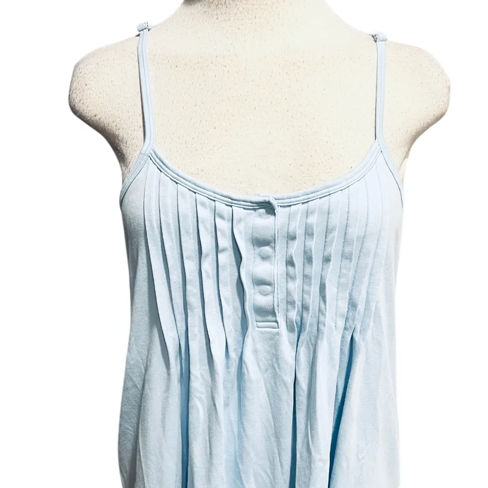 LAKE Maternity Pima Pleat Neck Nightgown in French Blue Size Small NWOT - Image 7