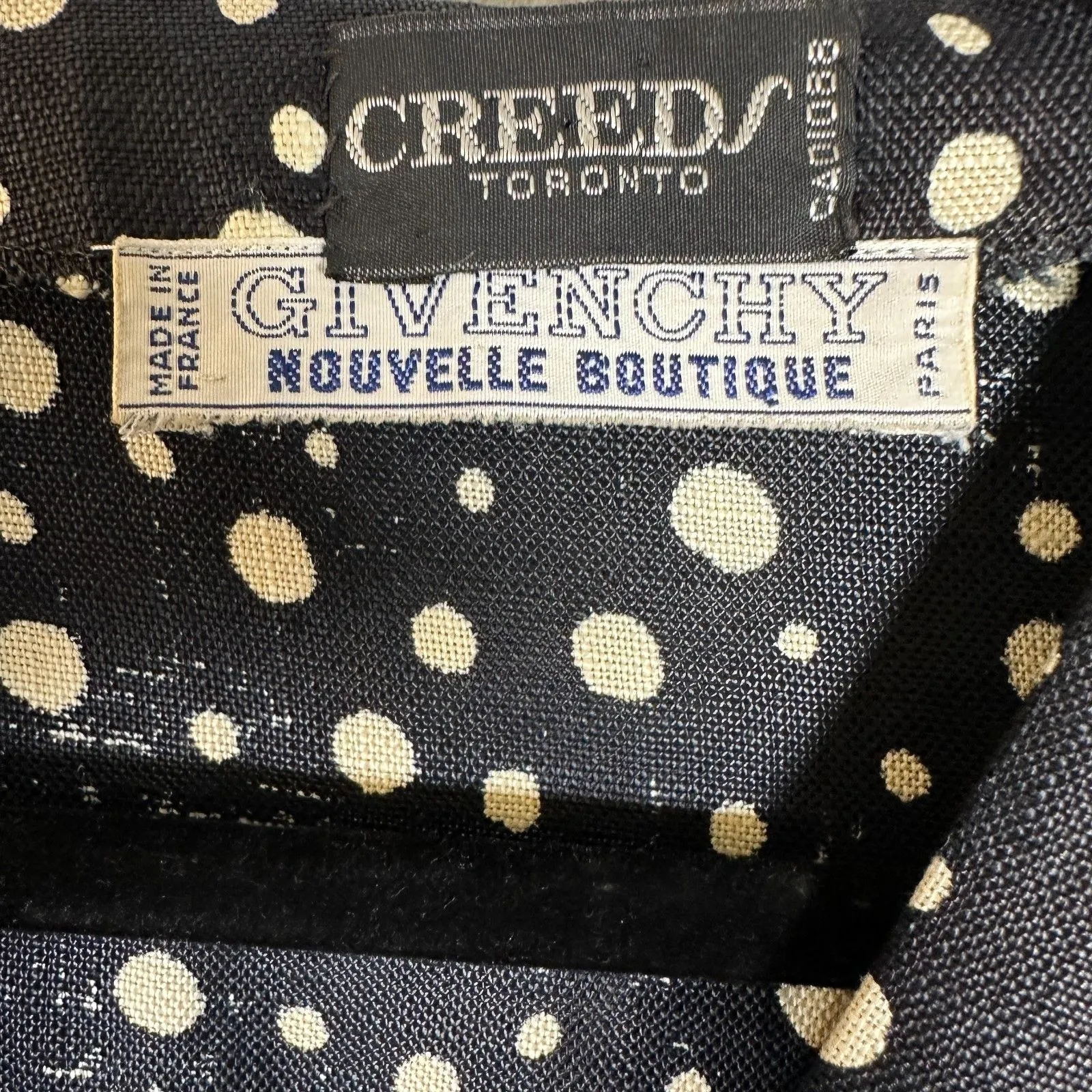 Givenchy Nouvelle Boutique Polka Dot Midi Dress Black Cream Approx Size Small - Image 4