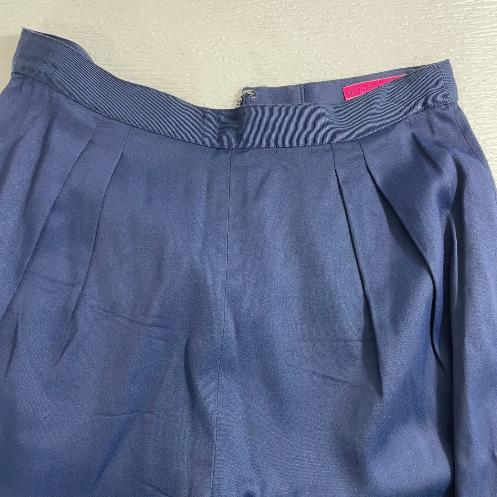 Alice + Olivia Navy Blue High‎ Waisted Zipper Front Dress Pants Women Size 4 - Image 5