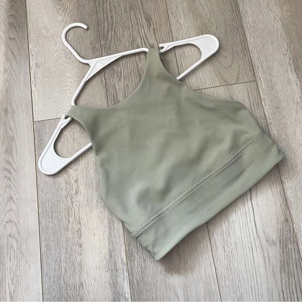 Lululemon Energy Bra high neck strappy long line womens Green (size 4) workout - Image 3