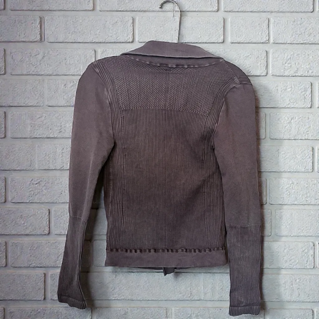 Free People Mercury Moto Jacket Washed Black Size M/L NWOT - Image 3