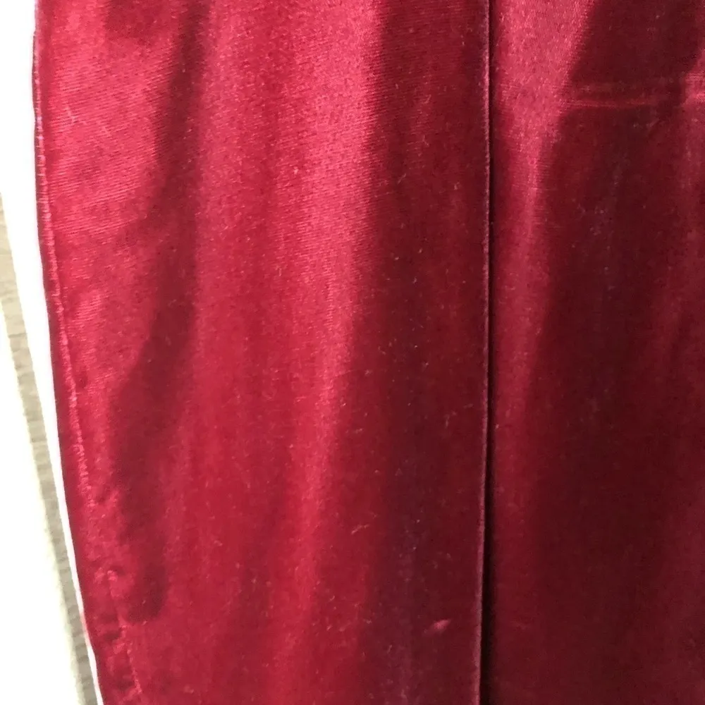 Vintage Liz Claiborne Dresses Burgundy Red Velvet Sweetheart Neckline Dress 10 - Image 10