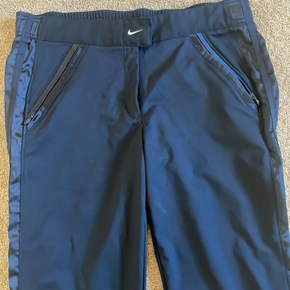Nike Navy Blue Track/Golf Pants with Satin Sides - Image 3