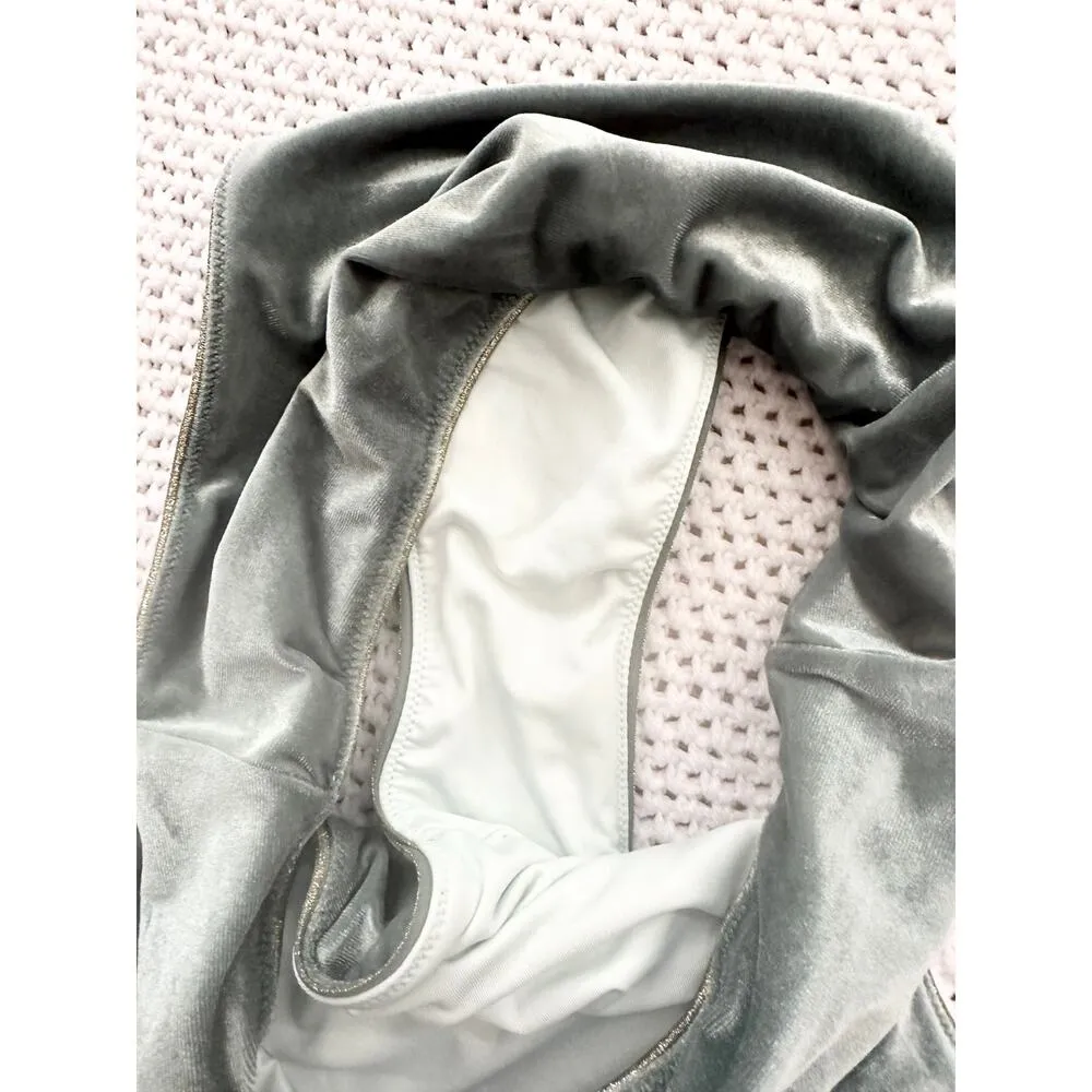 Victoria’s Secret Sage Green Velvet String Bikini Top High Cut Bottoms L/XL - Image 13