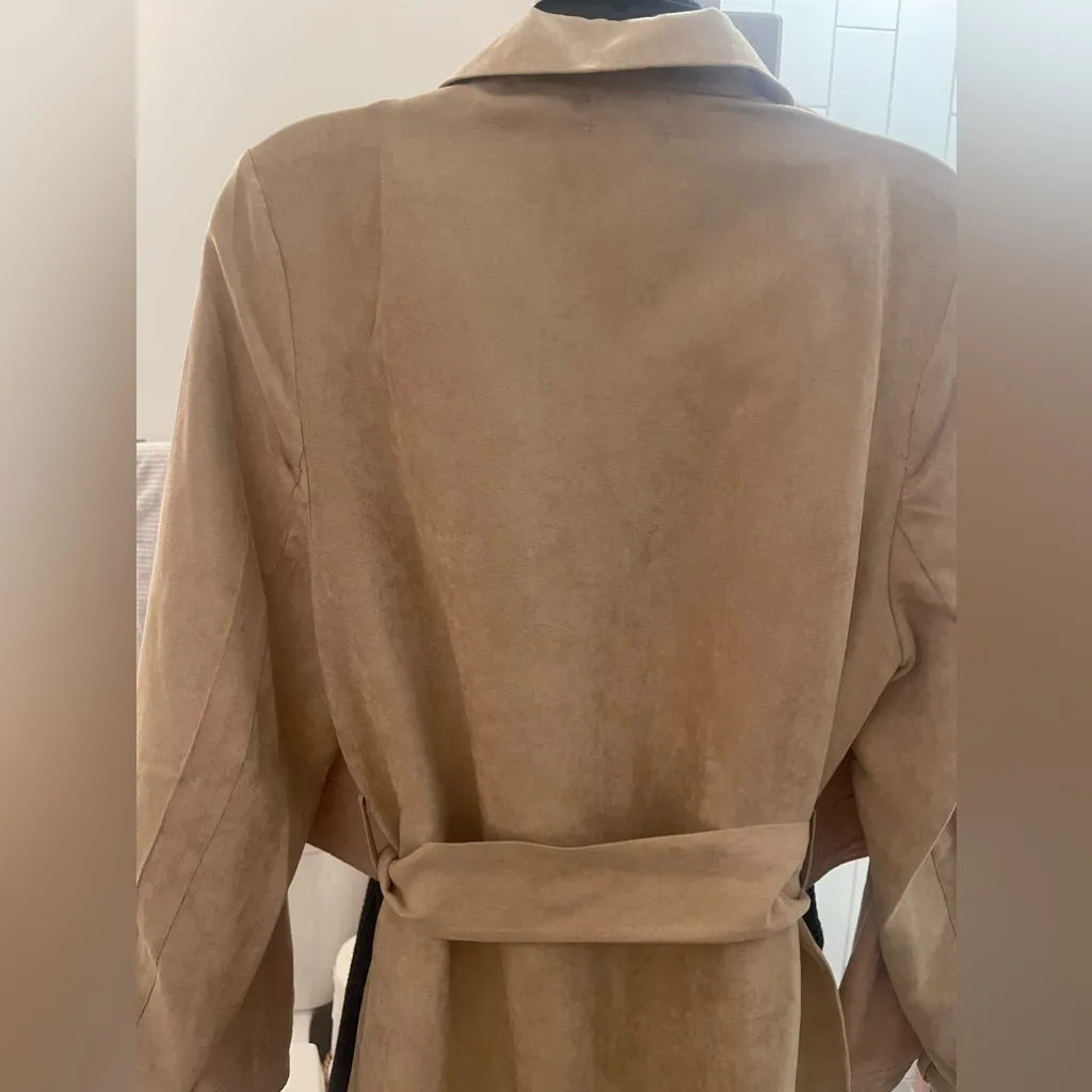 NWOT PLT MICROSUEDE TAN TRENCH / DUSTER US4/UK8 - Image 13