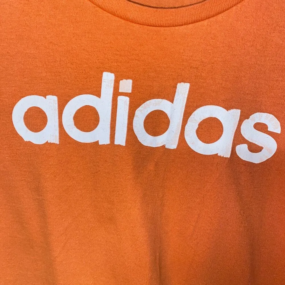 Adidas Coral Orange Short Sleeve Graphic T-Shirt Women's Size Small - Image 3
