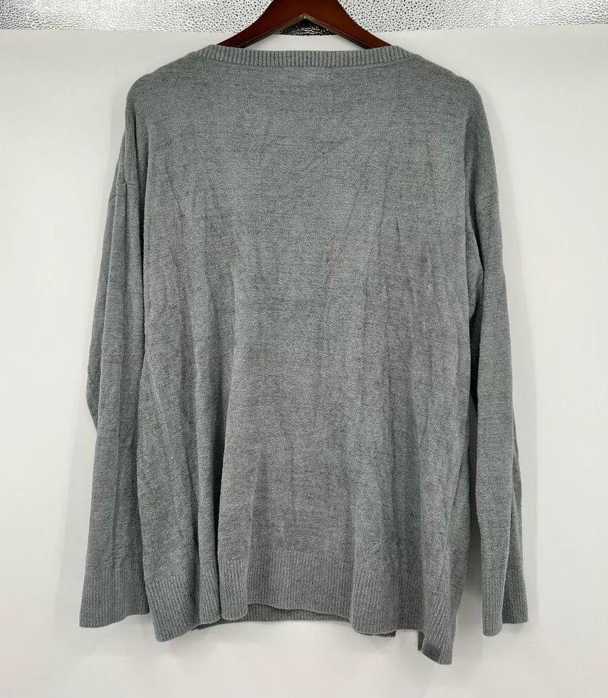 Barefoot Dreams Cozy Chic Ultra Lite Knit Pullover Sweater Gray BDWCU21116 1X - Image 2