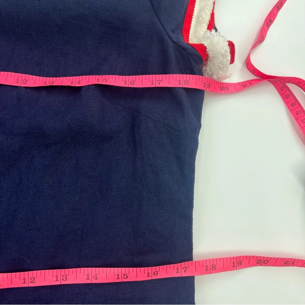 Sail to Sable Tuckernuck linen dress fringe trim sz 10 - Image 4