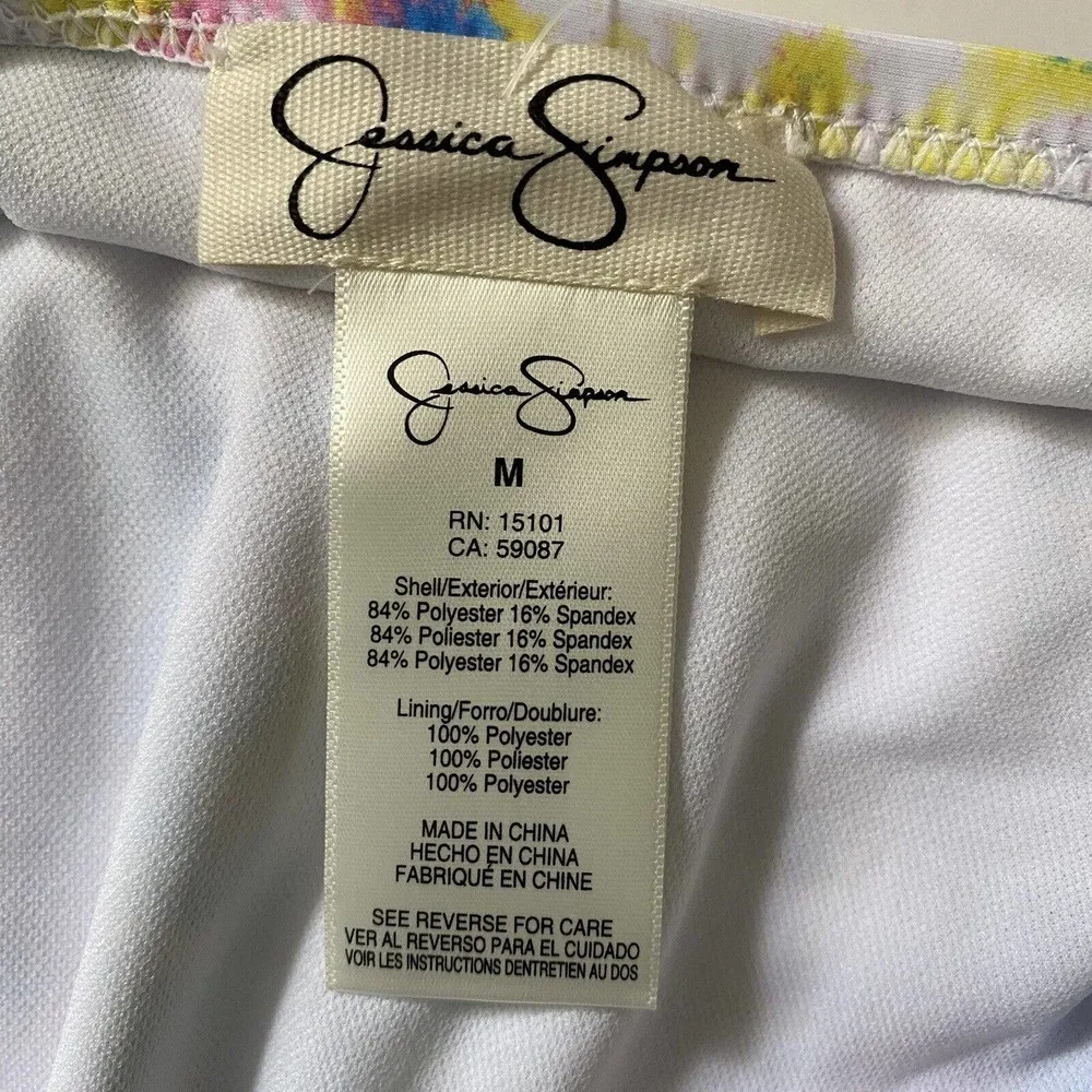 Jessica Simpson Spritz Multi Tie-Dyed Side-Shirred Bikini Swim Bottom M NWT - Image 6