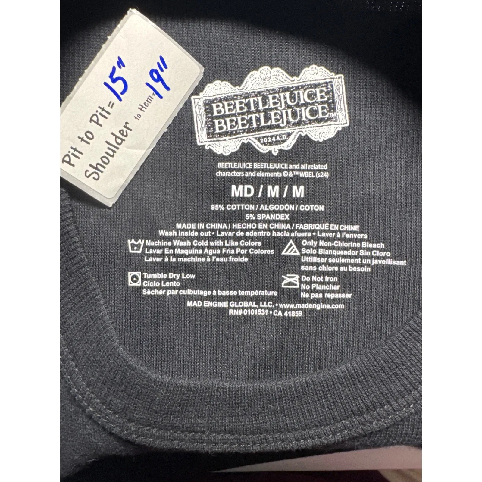 Beetlejuice Northanger Prep School Tank Top Ribbed‎ Graphic Black MD/M Size M - Image 2