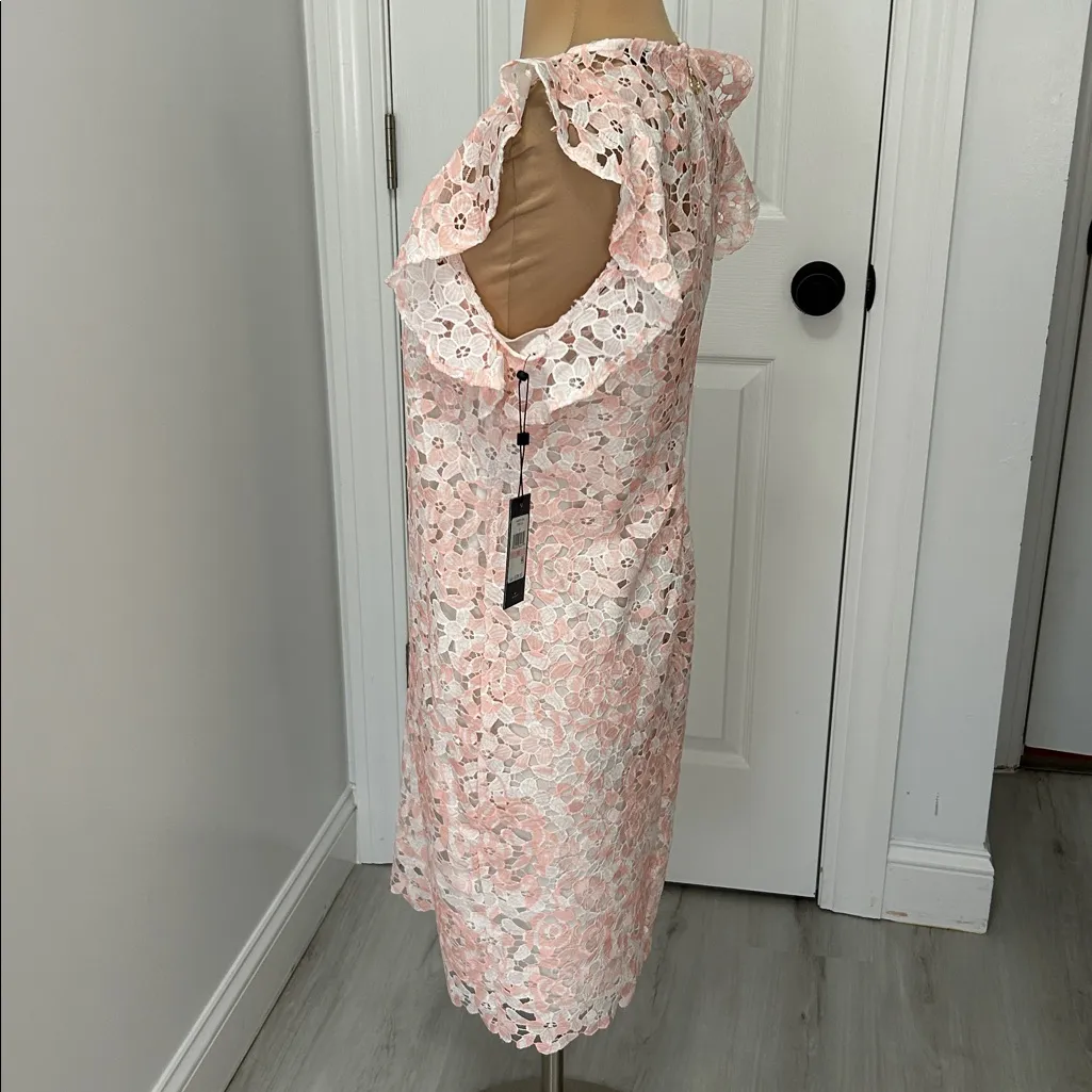 Tommy Hilfiger Garden Tour Peach Lace Flutter Sleeve Dress - Image 4