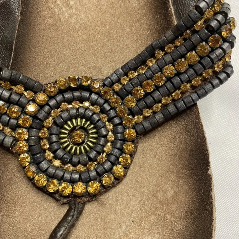 J. Renee size 10m beaded wedge sandals. Great for casual or dressy! Brown - Image 3