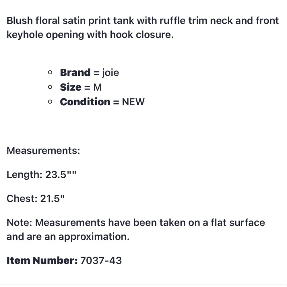 Joie Warm Blush Floral Satin Print VENESHA Tank NWT - Image 7