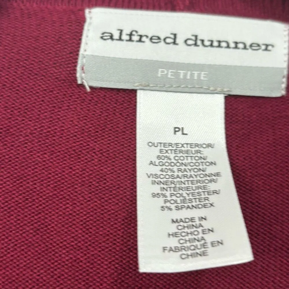 Alfred Dunner Maroon Layered Cardigan Top‎ NWT Petite Large - Image 4