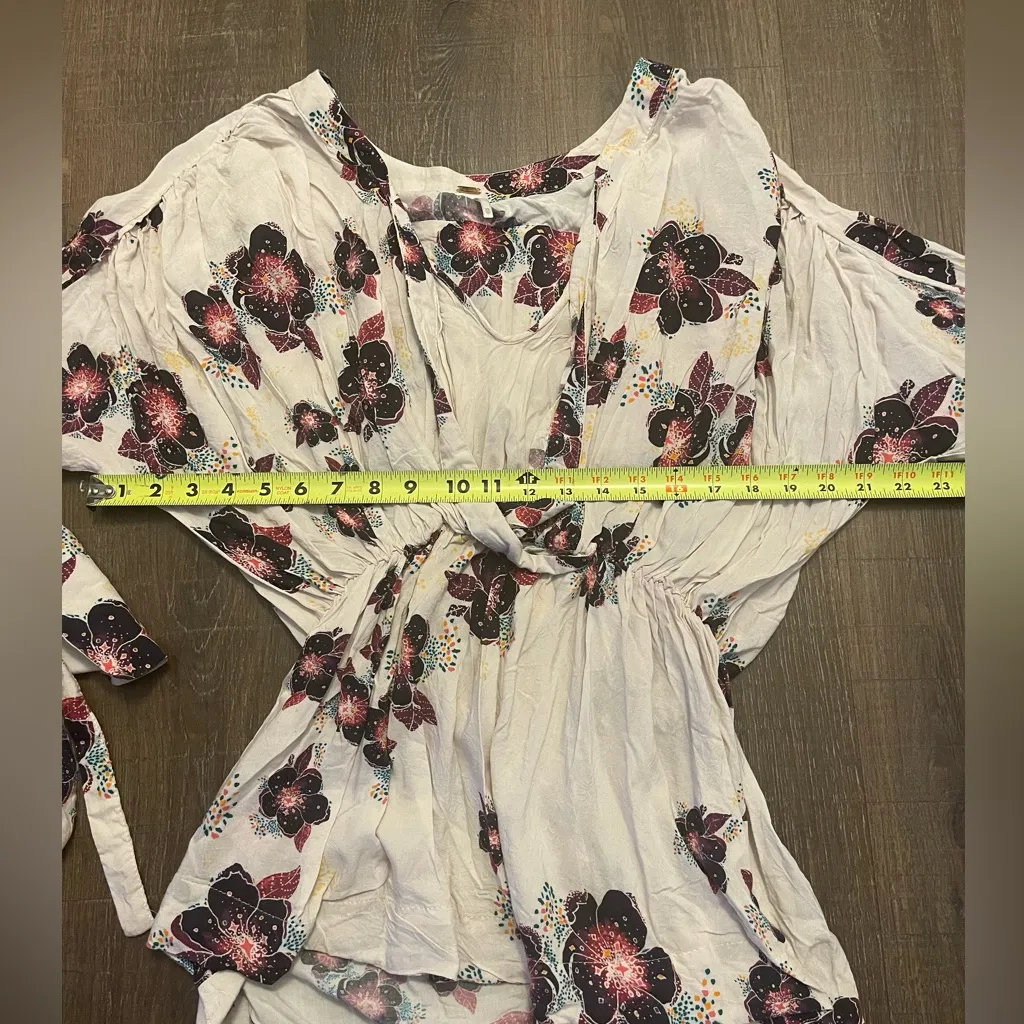Free People FP Boho Floral Tunic Blouse Oversized XSmall - Image 9