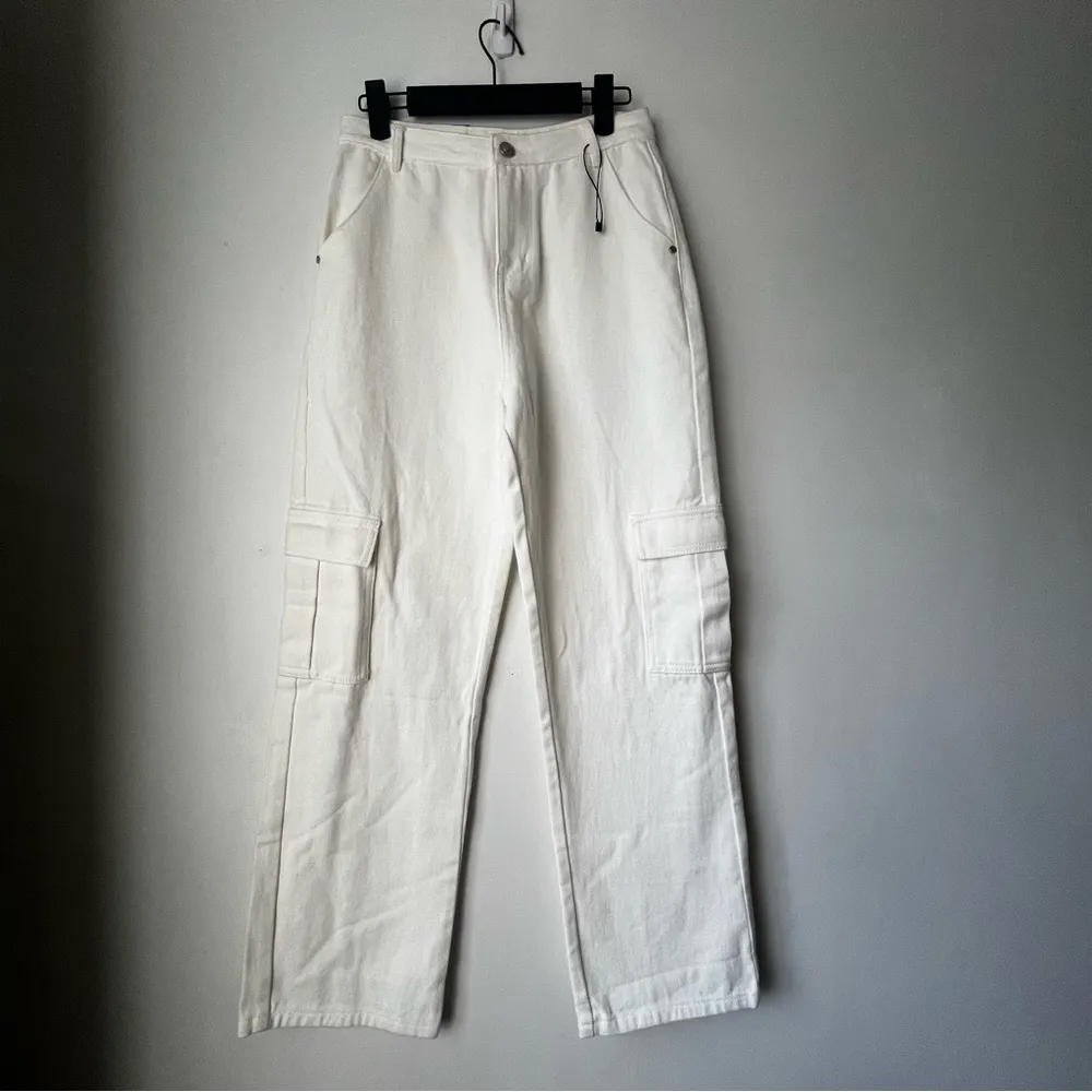 Jeremiah White Denim Relaxed Fit Cargo Straight Leg Jeans 4 - Image 5