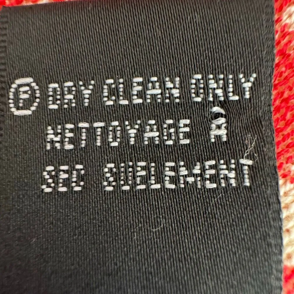 August Silk Knit Button Down Lightweight Red Cream Casual Luxury Cardigan  SZ L - Image 14