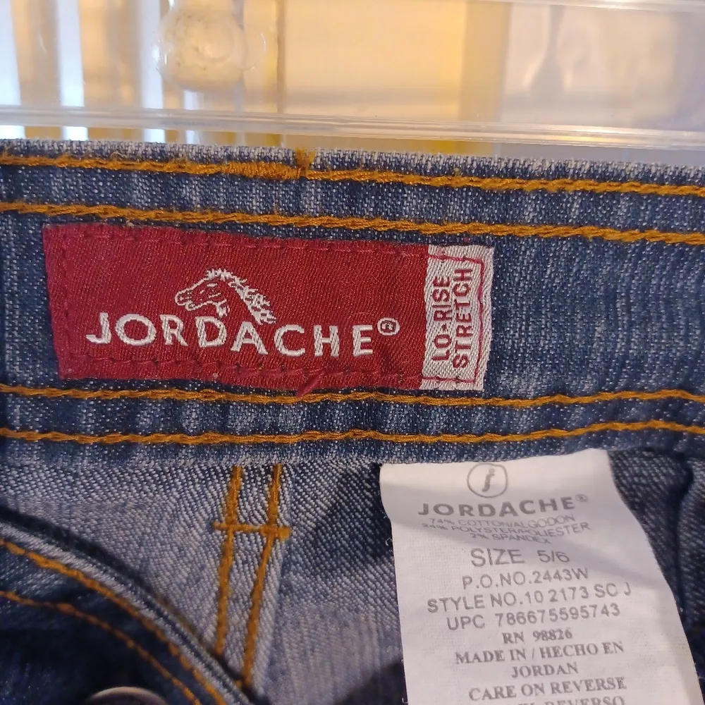 Jordache Low Rise Stretch Flared Jeans Women's Size 5/6 Blue Dark Wash B… - Image 3