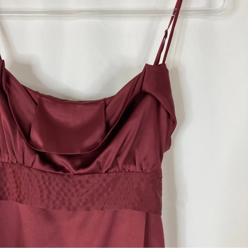 BCBGMAXAZRIA 3/$30  | Maroon Polyester Tie Back Spaghetti Strap Top M - Image 3