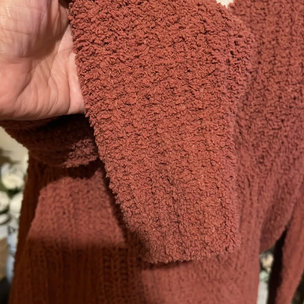 Twisted Surplice Chenille Sweater Size S - Image 5