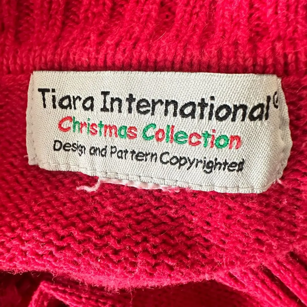Tiara International Christmas Collection Reindeer Cardigan Sz L? Zippere… - Image 11