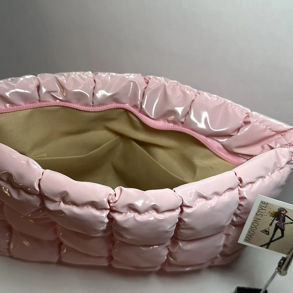 Soft Pink Quilted Storage Case - Image 3