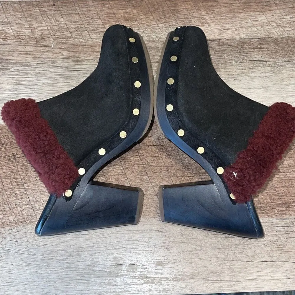 UGG  Australia Adele Womens Suede Clog Heel Platform Style# 1006024‎ Black Size 8 - Image 5