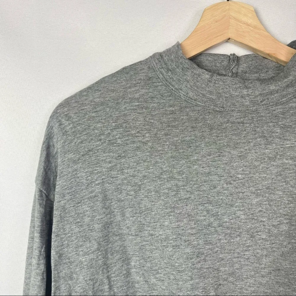 Aerie Light Gray Mock Neck Long Sleeve Cropped T-Shirt S - Image 4