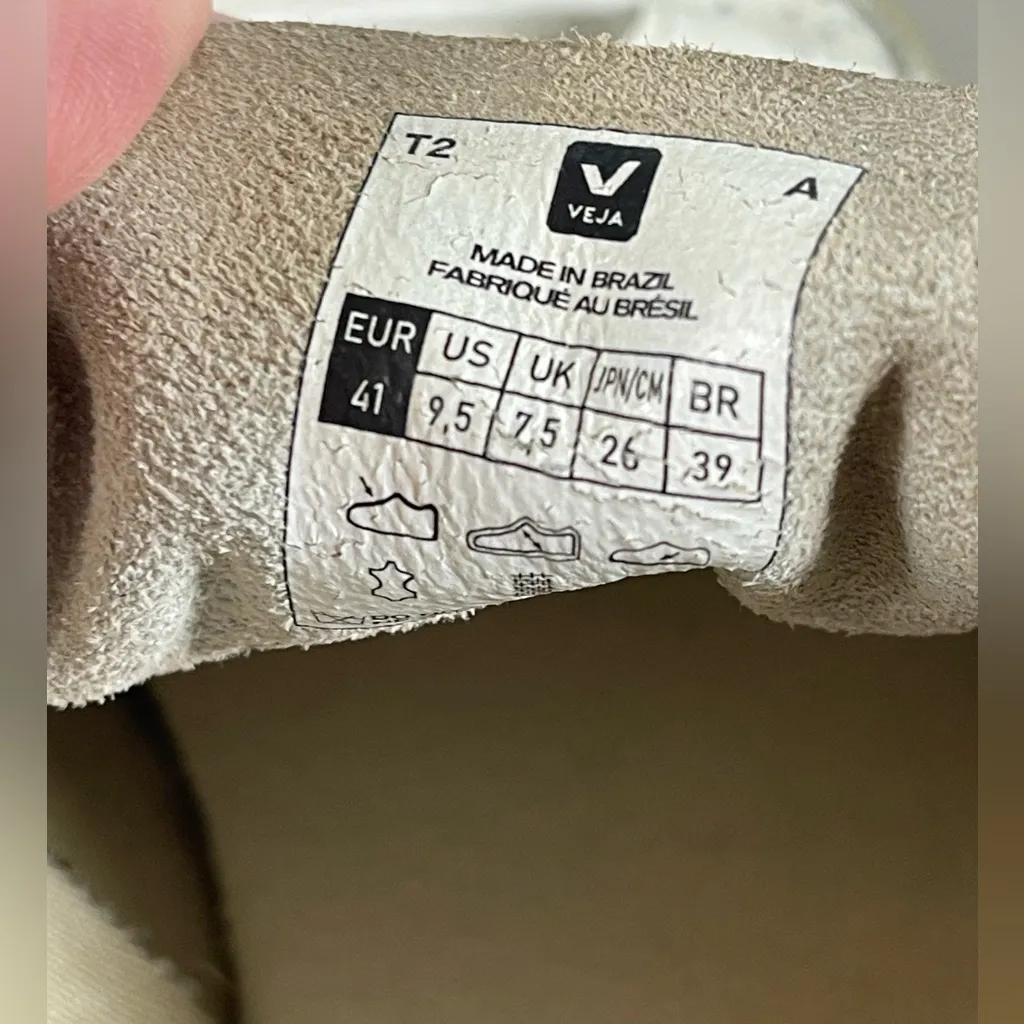 VEJA V-10 White & Black Leather Sneakers Women’s US 9.5 Sustainable Shoes - Image 7