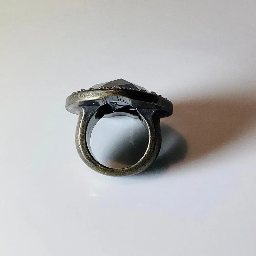 Dark Stone Faceted CZ Crystals Ring Brown - Image 5