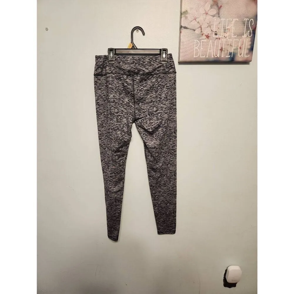 Hollister Heather Gray Black Heathered Leggings Crisscross  Ankle Women's Size M - Image 3