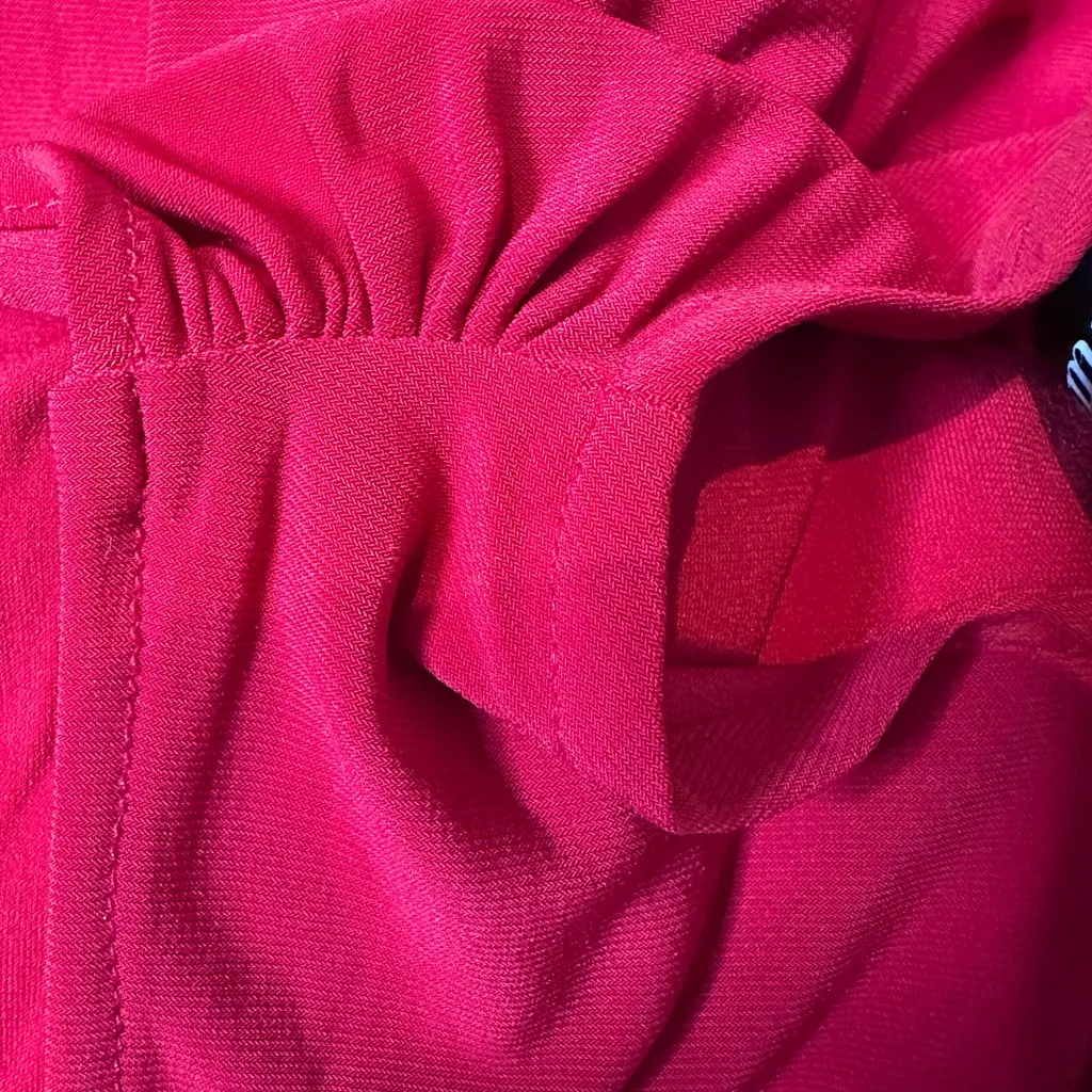 NWOT Norma Kamali Tiger Red Drop Shoulder Top Sleeveless Jersey Knit Puckered XL - Image 8