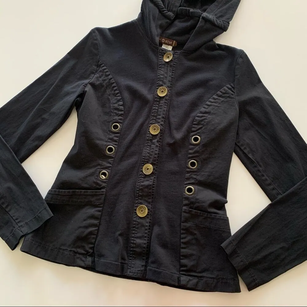 Janet Jackson 90’s R&B Icon Graphic Black Button Down Hoodie Jacket Small - Image 6