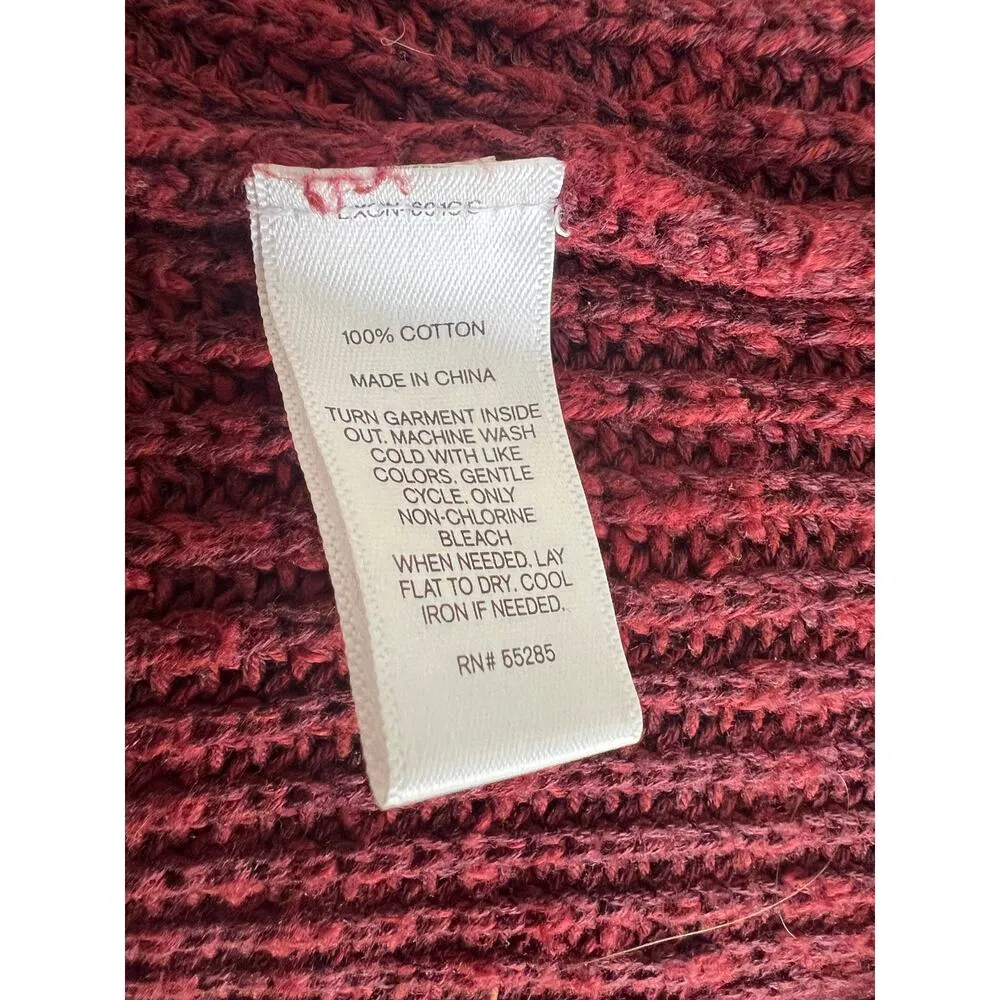Express Women’s Crossover Back Burgundy Knit Sweater Small - Image 6