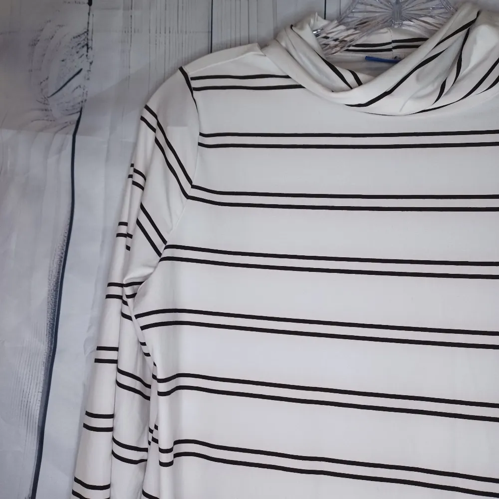 Apt. 9 Black and white striped turtle neck - Image 4