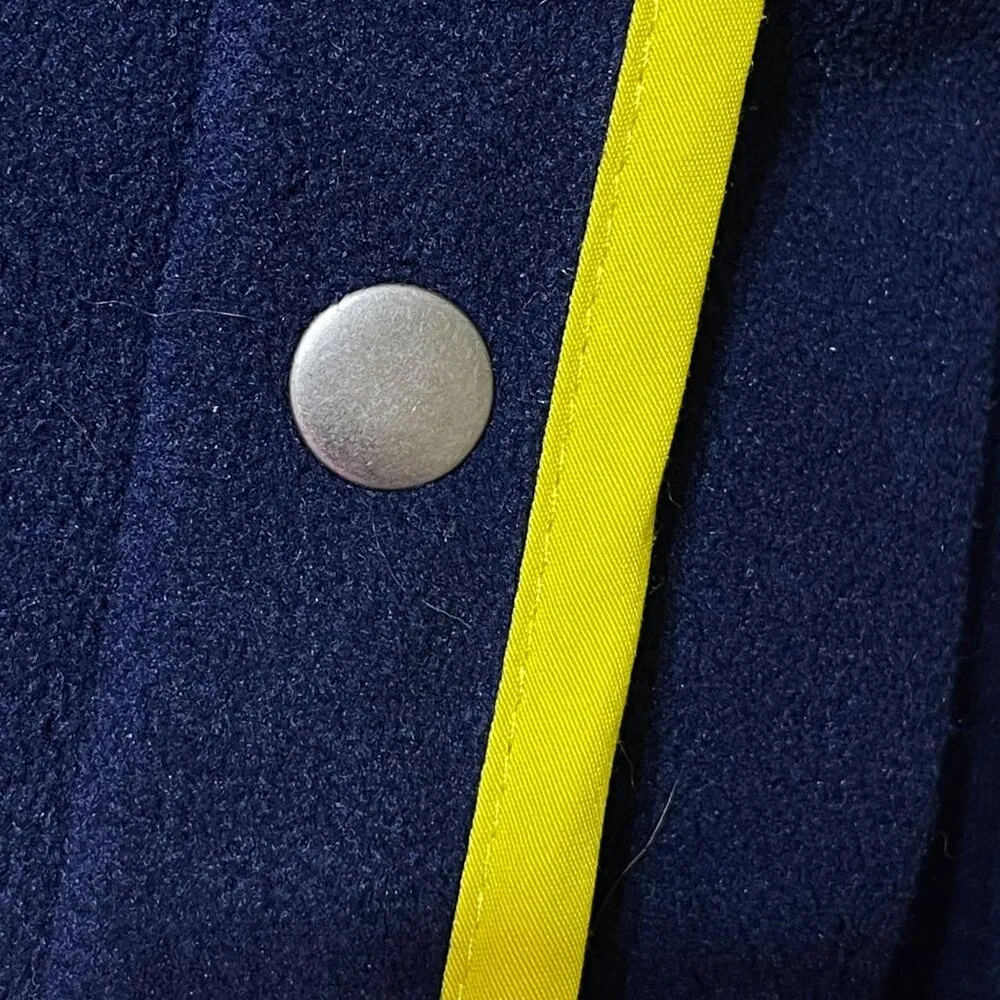 Susan Graver Weekend Fleece Jacket Snap Navy Yellow Size XL Extra Large - Image 6