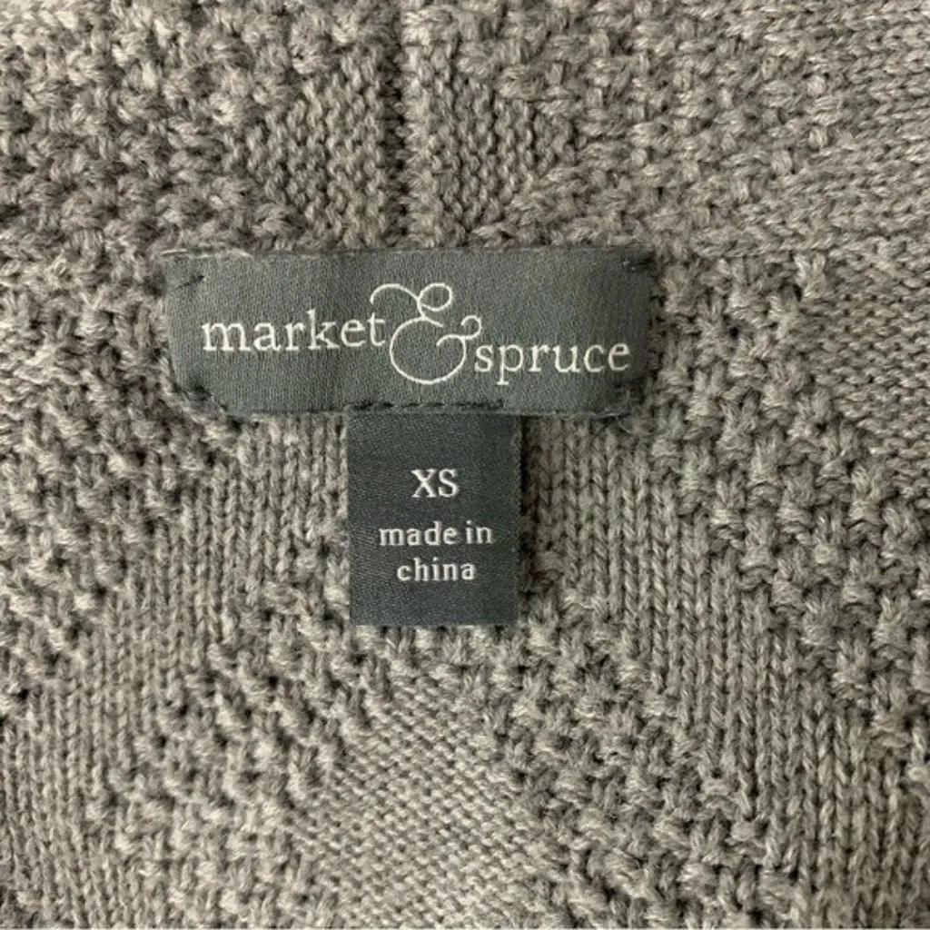 Market and Spruce Gray Cardigan XS Open Front Long Sleeve Minimalist Layer - Image 4