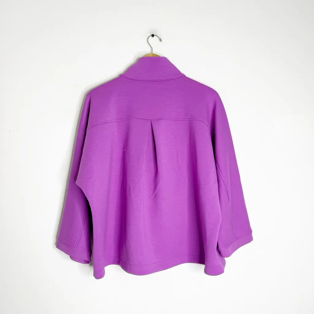 T by Talbots AirKnit Stretch Dolman Sleeve Jacket Purple Size XL NWOT - Image 3