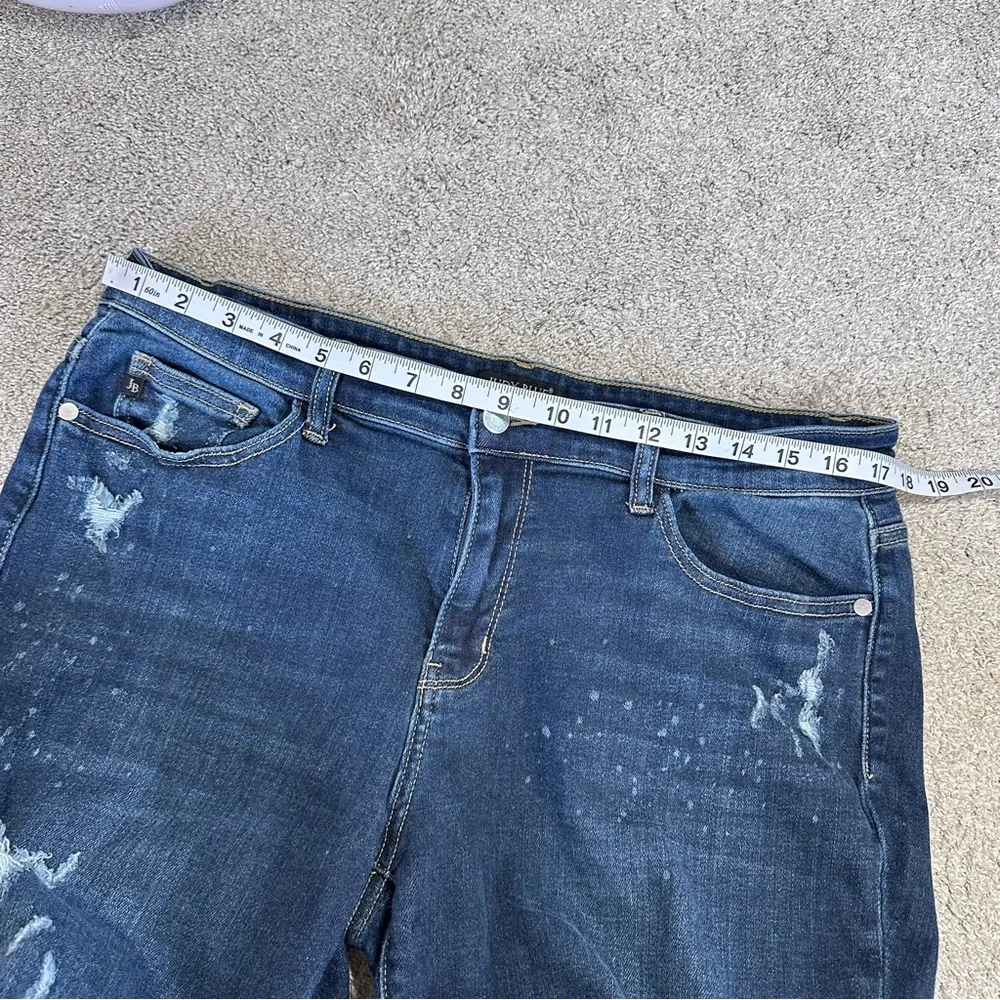 Judy Blue Bleach Splatter Boyfriend Fit Distressed Jeans in Dark Wash 15/32 - Image 12